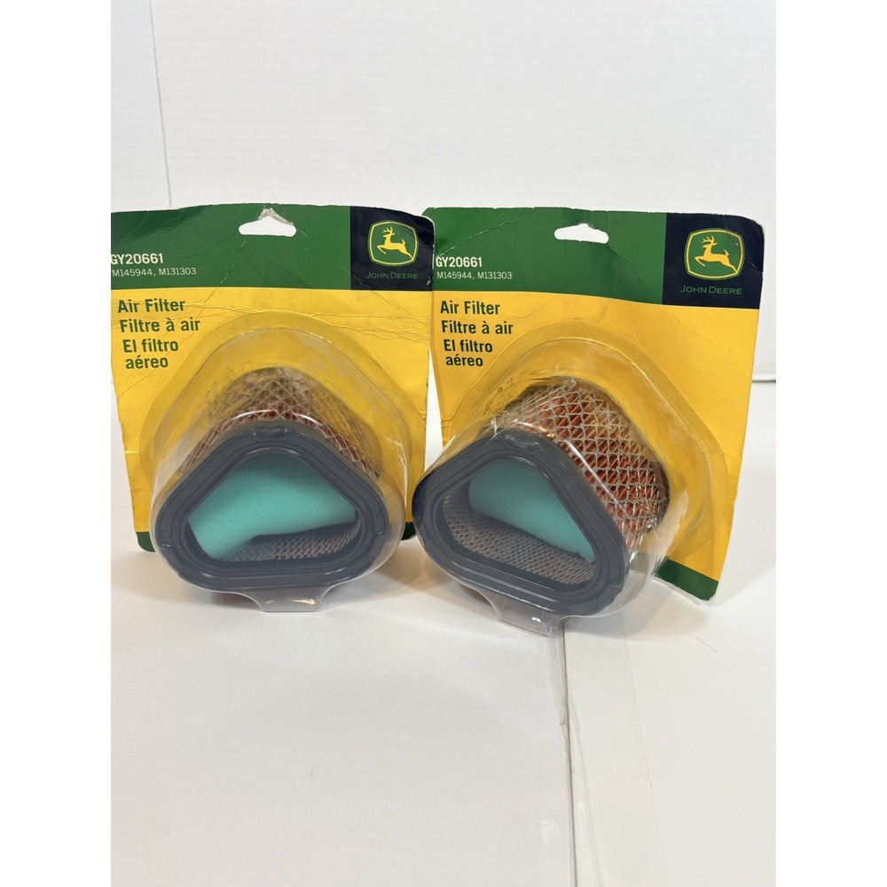 (2) PACK - John Deere Original Equipment Lawn Mower Air Filter #GY20661